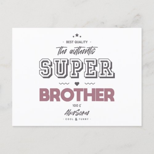 The authentic super brother postcard