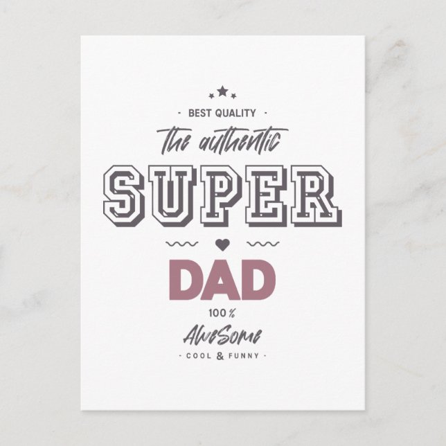The authentic super dad postcard (Front)