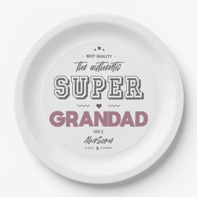 The authentic super grandad paper plates (Front)