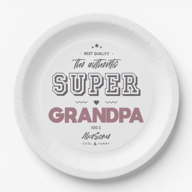 The authentic super grandpa paper plates (Front)