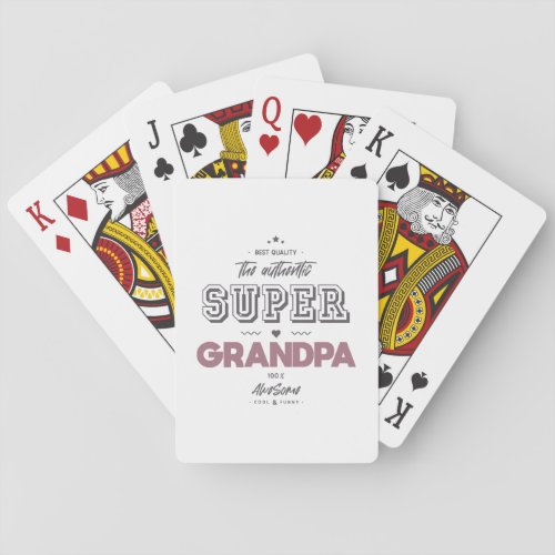 The authentic super grandpa playing cards