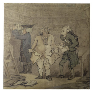 The Author and his Publisher, 1784 (grey wash and Ceramic Tile