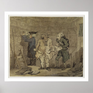 The Author and his Publisher, 1784 (grey wash and Poster