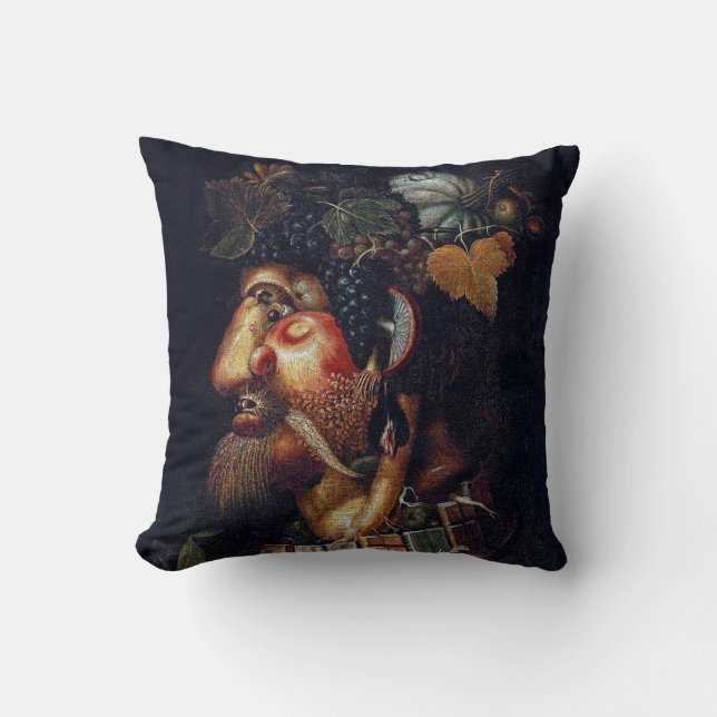 The Autumn, Arcimboldo Throw Pillow (Front)