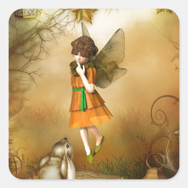 The Autumn Fairy Square Sticker (Front)