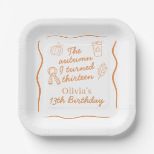 The Autumn I Turned Thirteen Fall Birthday Paper Plates