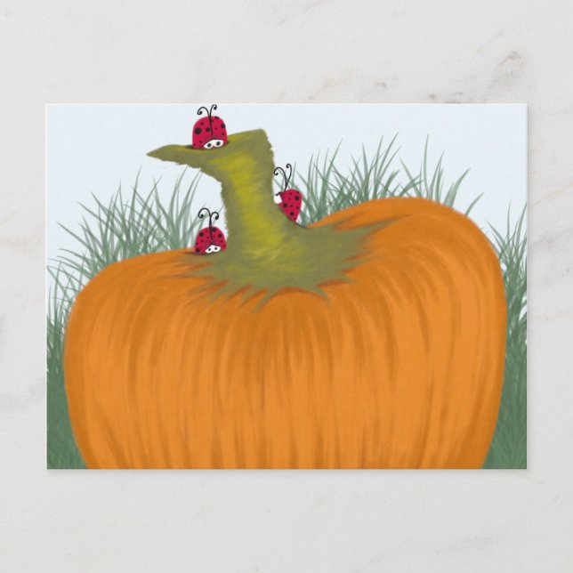 The Autumn Ladybug Gathering Painting Postcard (Front)