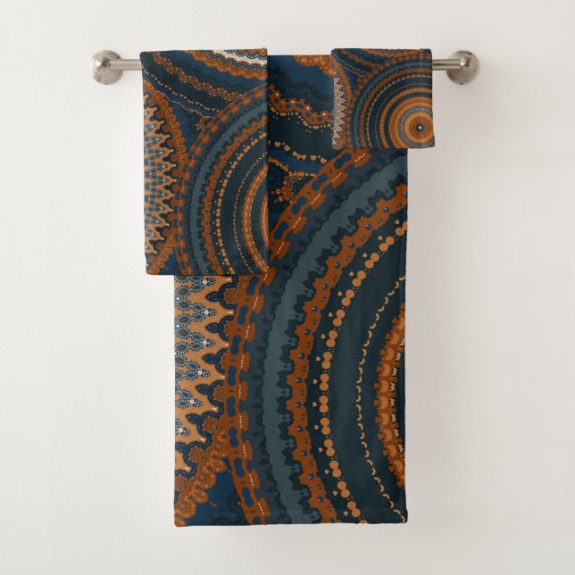 The Autumn Mandalas Bath Towel Set (Insitu)