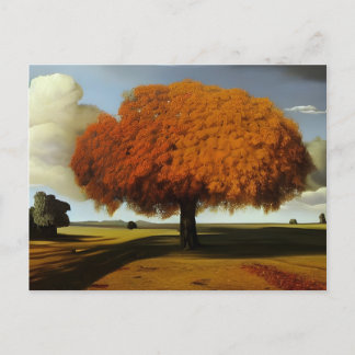 The Autumn Oak Fine Art Surreal Style Postcard