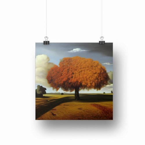 The Autumn Oak Fine Art Surreal Style Poster