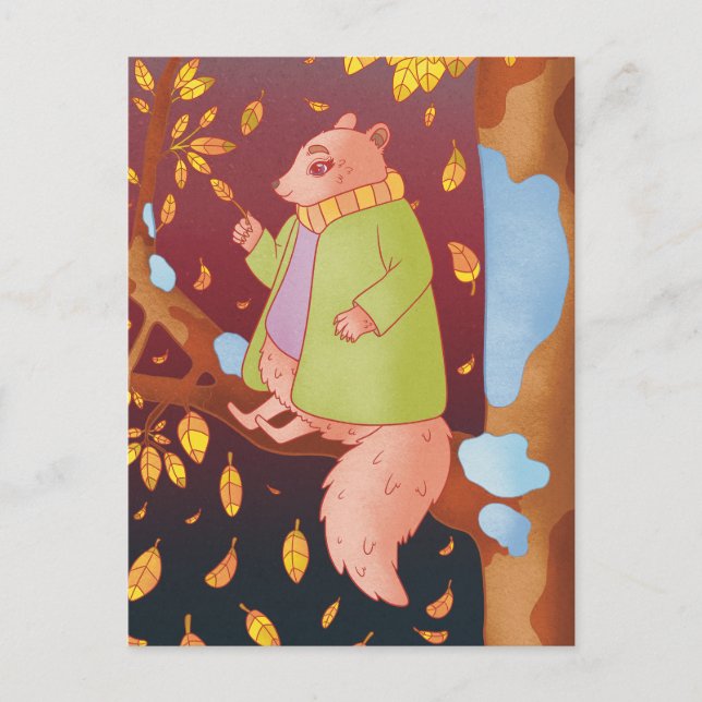 The Autumn Squirrel  Postcard (Front)