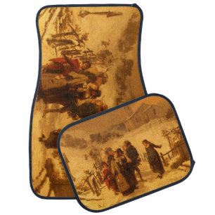 The Avalanche in Winter (by Gerolamo Induno) Car Floor Mat