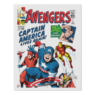 The Avengers #4 Comic Cover Faux Canvas Print