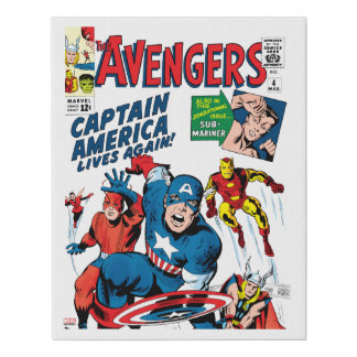The Avengers #4 Comic Cover Faux Canvas Print