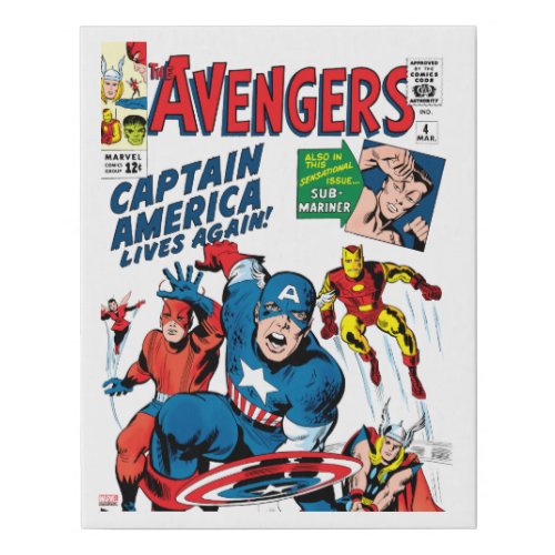 The Avengers 4 Comic Cover Faux Canvas Print