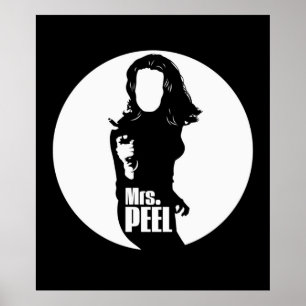 The Avengers tv Mrs Peel white Poster