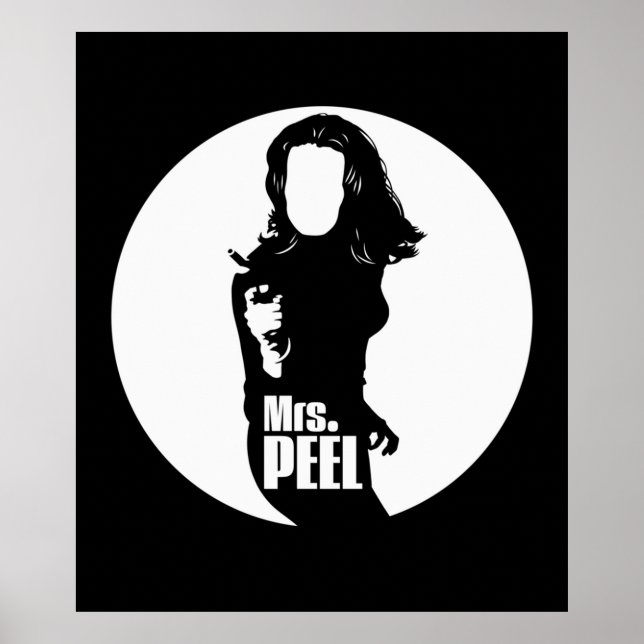 The Avengers tv Mrs Peel white Poster (Front)