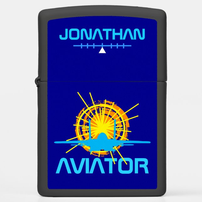 The Aviator, brave pilot customizable elegant Zippo Lighter (Front)