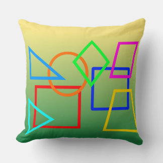 The Avocado and the Rainbow Colors Shapes Throw Pillow