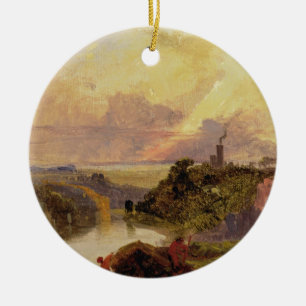 The Avon Gorge at Sunset (oil on paper) Ceramic Ornament
