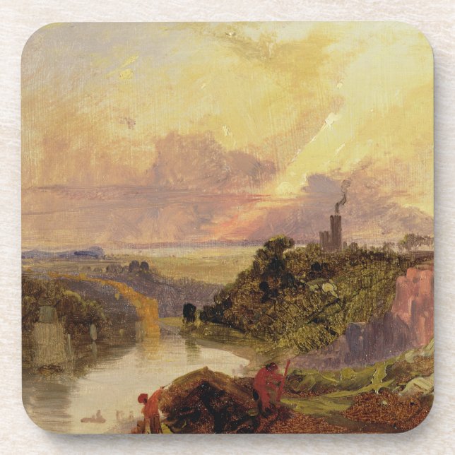 The Avon Gorge at Sunset (oil on paper) Drink Coaster (Front)