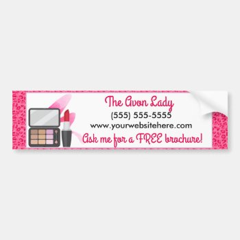 The Avon Lady  Pink Leopard Cosmetics Bumper Sticker by hkimbrell at Zazzle