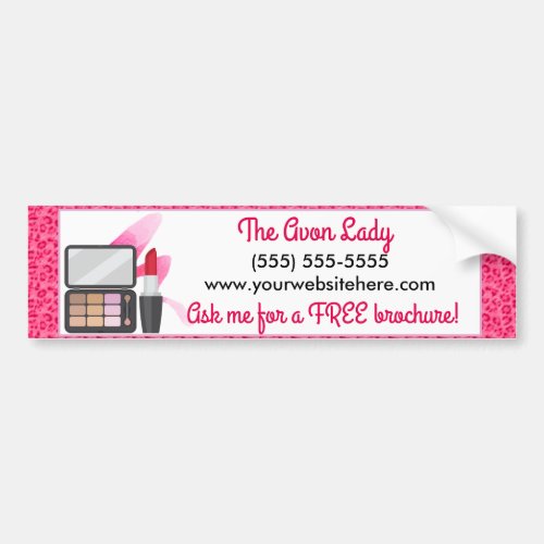 The Avon Lady Pink Leopard Cosmetics Bumper Sticker