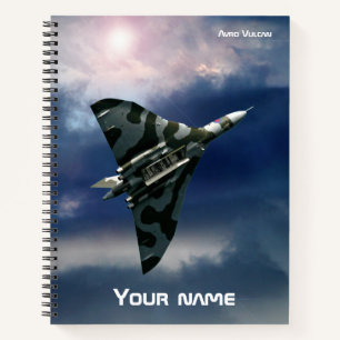 The Avro Vulcan delta wing bomber, your name Notebook