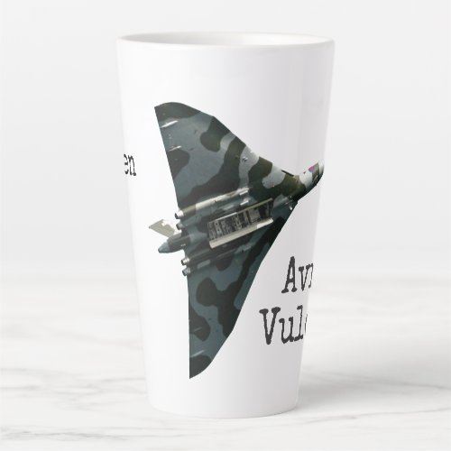 The Avro Vulcan in flight personalised name large Latte Mug