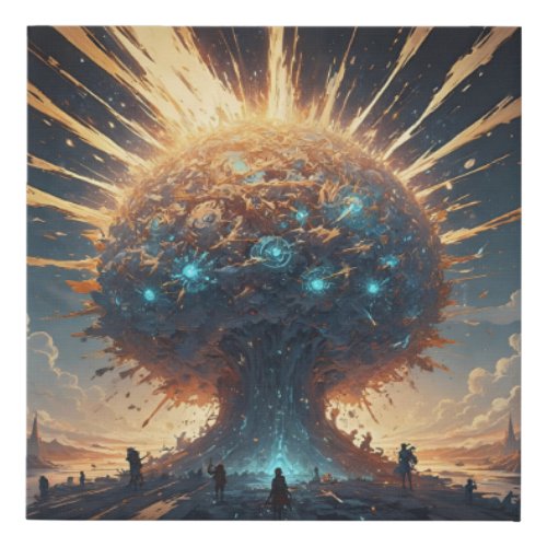 The Awakening of the Cosmic Tree Faux Canvas Print