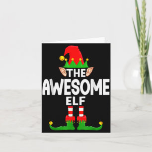 The Awesome Elf Family Christmas Pajama Party Card
