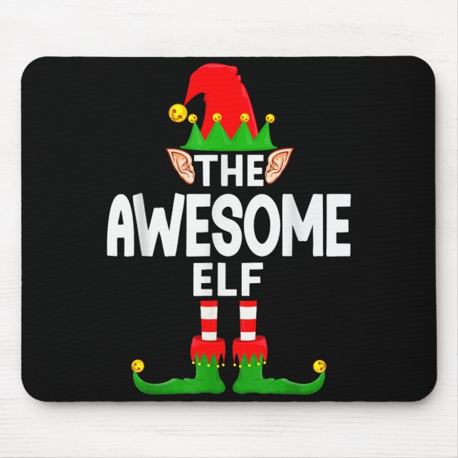 The Awesome Elf Family Christmas Pajama Party  Mouse Pad (Front)