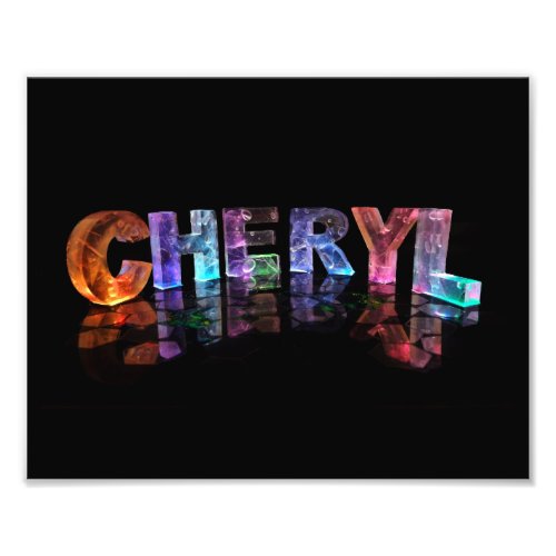 The  Awesome Name Cheryl in 3D Lights Photo Print