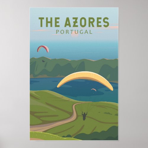 The Azores Portugal Travel Vintage Art Poster