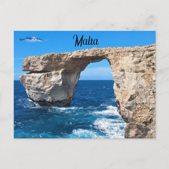The Azure Window Gozo Malta Postcard (Front)