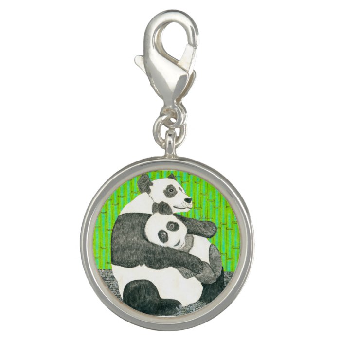 The Baby And Mommy Panda Bears Charm