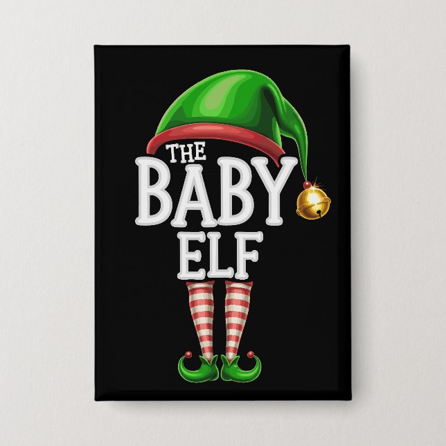 The Baby Elf Group Matching Family Christmas  Button (Front)