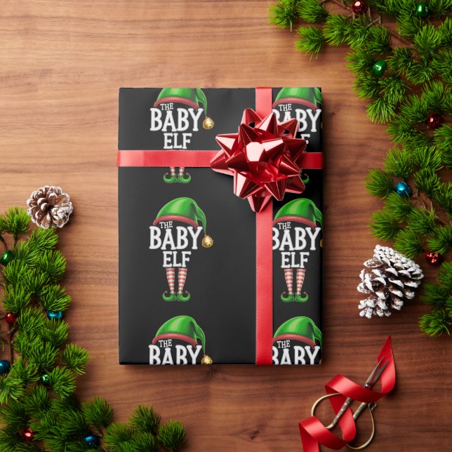 The Baby Elf Group Matching Family Christmas  Wrapping Paper (Holiday Gift)