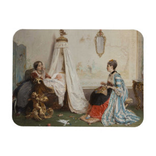 The Baby is Sleeping (by Gerolamo Induno) Magnet