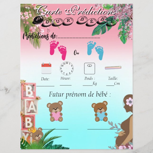 The Baby Prediction Game (Front)