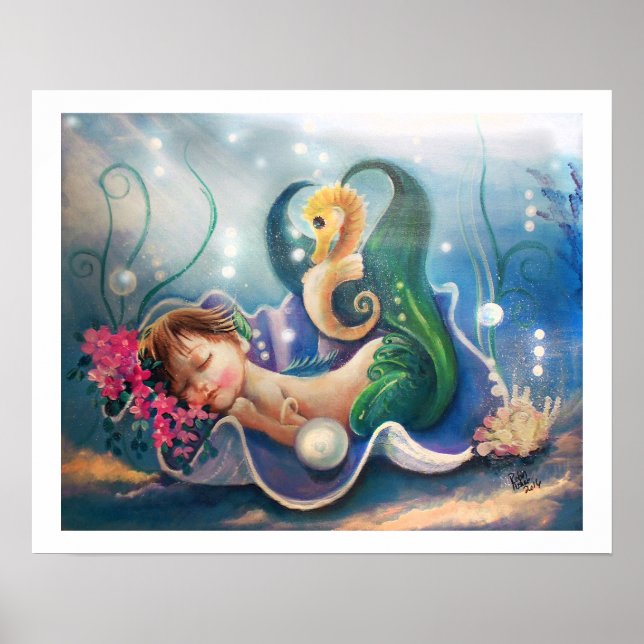 "the Babysitter".. Sleeping Baby Mermaid Poster (Front)