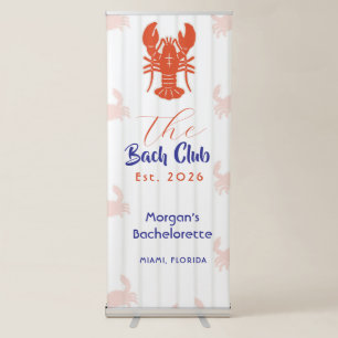 The Bach Club Banner, Bachelorette Party Backdrop Retractable Banner