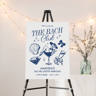 The Bach Club Beach Wedding Bachelorette Party Foam Board