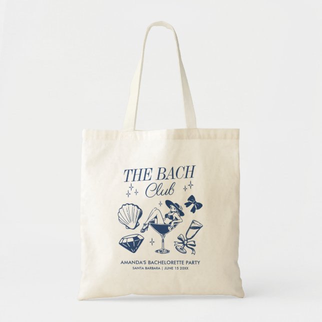 The Bach Club Beach Wedding Bachelorette Party Tote Bag (Front)