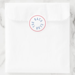 The Bach Club Blue Crest Pink Stripe Classic Round Sticker