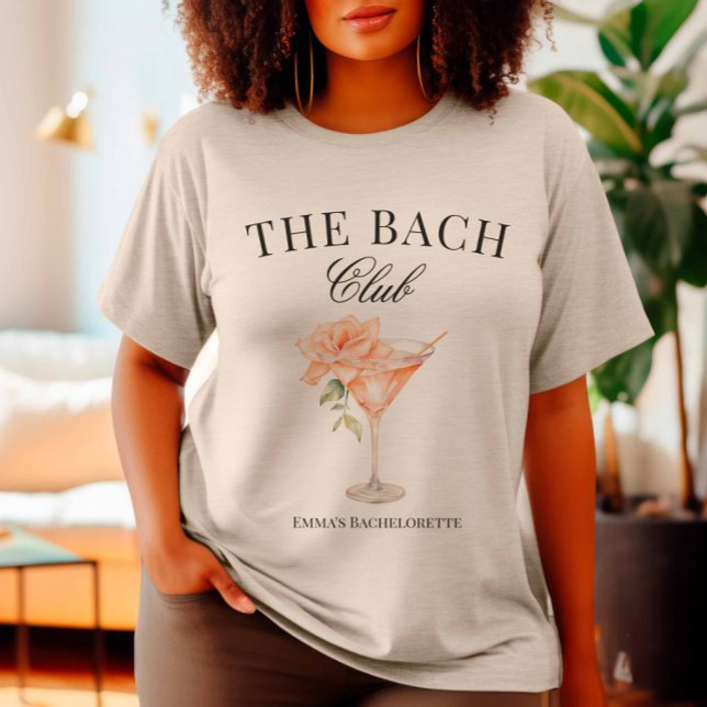 The Bach Club Blush Cocktail Tri-Blend Shirt (Blush Cocktail Bachelorette Tshirt)