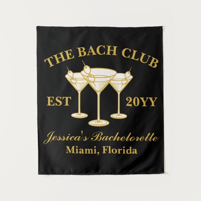 The Bach Club Luxury Bachelorette Trip Photo Booth Tapestry (Front)