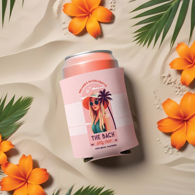 The Bach Party Crew Retro Woman Bachelorette Party Can Cooler (The Bach Party Crew Retro Woman Bachelorette Party Can Cooler)