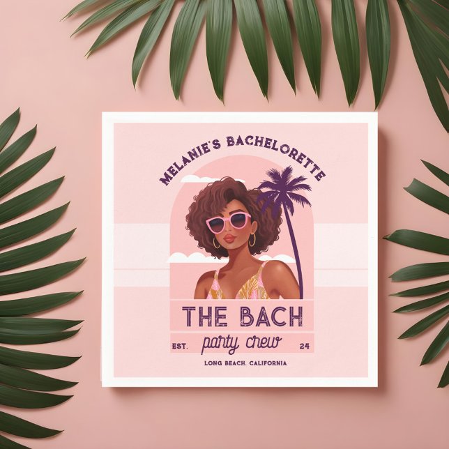 The Bach Party Crew Retro Woman Bachelorette Party Napkins (The Bach Party Crew Retro Woman Bachelorette Party Napkins)
