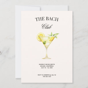 The Bach Social Club Lemon Cocktail w/QR Code Invitation